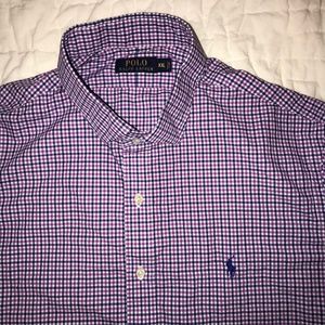Polo by Ralph Lauren Shirts - Polo Ralph Lauren Men's Shirt - Blue/Pink - XXL Polo by Ralph Lauren Shirts - Polo Ralph Lauren Men's Shirt - Blue/Pink - XXL